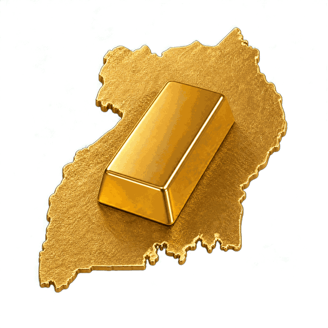 Gold Bullion on Uganda Map from Orlean Minerals